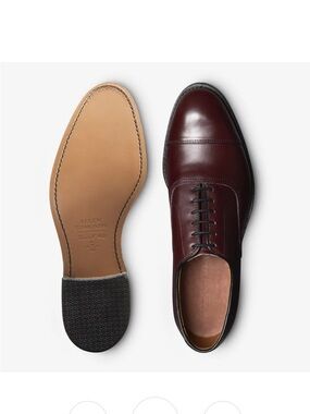 Allen Edmonds Park Avenue Men's Burgundy Leather Cap-Toe Oxford Dress Shoe